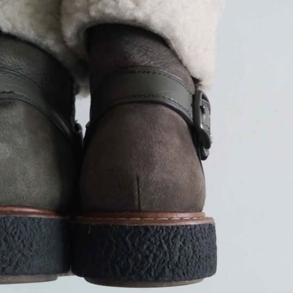 Coach Moto Genuine Shearling Boots size 8B - Picture 4 of 10